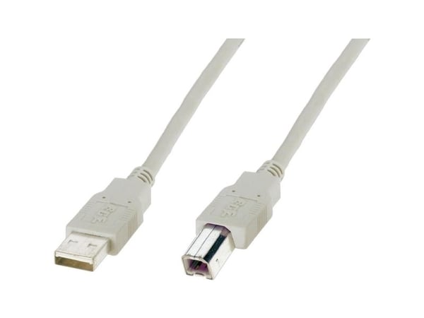 ASSMANN - USB-kaapeli - USB (uros) - USB Type B (uros) - USB 2.0 - 1,8 m - muotoiltu - beige