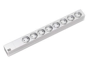 Bachmann 333.416, Perus, 1U, Harmaa, Hopea, 8 AC-pistorasia(a), 230 V, 50 Hz