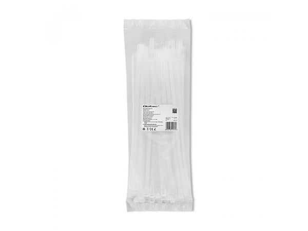 Qoltec - Nippusiteet - 30 cm - valkoinen (100 kpl pakkaus)