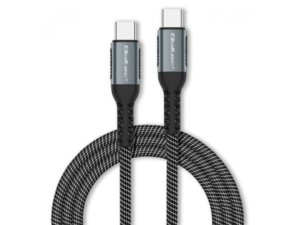Qoltec - USB-kabel - USB-C (hann) til USB-C (hann) - USB 2.0 - 20 V - 5 A - 1 m - svart