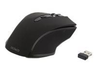 DELTACO MS-763 - Mus - optisk - 5 knapper - trådløs - USB trådløs mottaker - svart