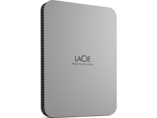 LaCie Mobile Drive STLP5000400 - Harddisk - 5 TB - ekstern (bærbar) - USB 3.2 Gen 1 (USB-C kontakt) - månesølv