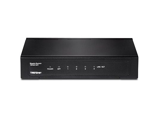 TRENDnet TEG S51SFP - Switch - ikke-styrt - 4 x 10/100/1000 + 1 x Gigabit SFP - veggmonterbar - TAA-samsvar