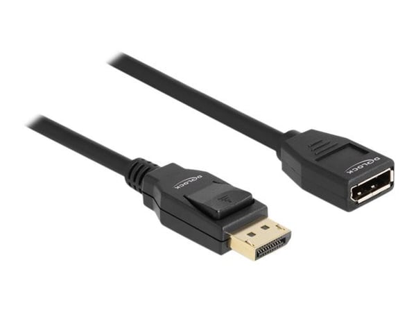 Delock - DisplayPort-förlängningskabel - DisplayPort (hane) till DisplayPort (hona) - DisplayPort 1.2 - 2 m - 4K60Hz (3840 x 2160) stöd - svart
