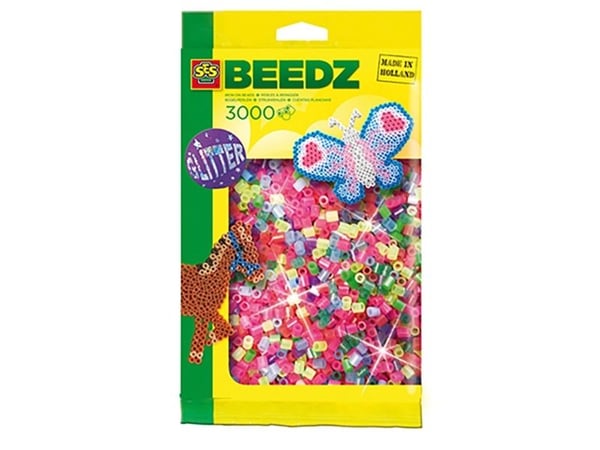 SES Creative Beedz Children''s packet of 3000 Mix Glitter Iron-on Beads, Silityshelmet, 3000 kpl, Monivärinen, Naaras, 5 vuosi/vuosia, 12 vuosi/vuosia