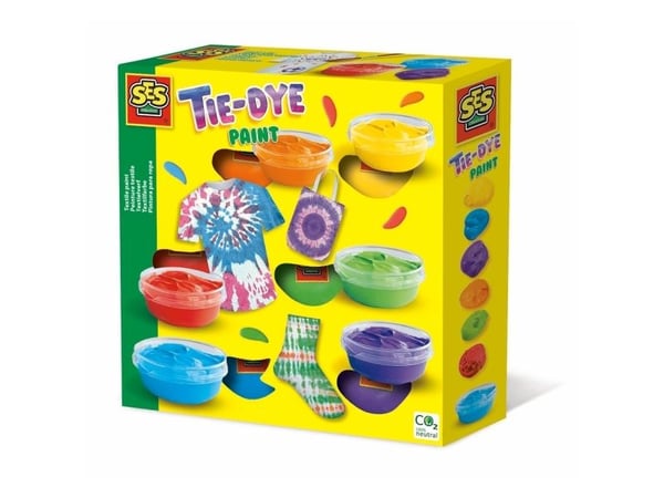 SES Creative Tie-dye textile paint, Blå, Grønn, Oransje, Lilla, Rød, Gult, Tekstil maling, Væske