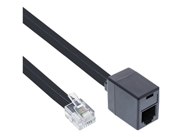 InLine 18835, 5 m, RJ12, RJ12, Musta, Hanstik, Hunstik, Hunstik