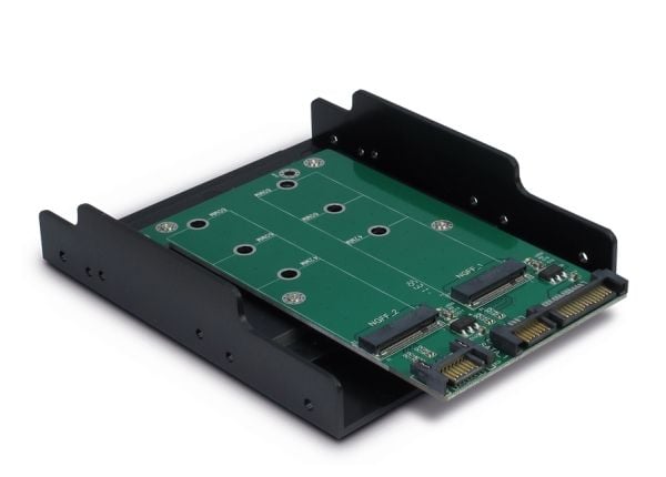 Inter-Tech Carrier frame KT005B PCI 3.5" 2xSATA -> 2xM.2 SATA vähittäiskauppa