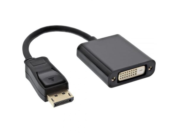 InLine 17199K, 0,2 m, DisplayPort, DVI-D, Gull, Sort, Hankjønn/hunkjønn