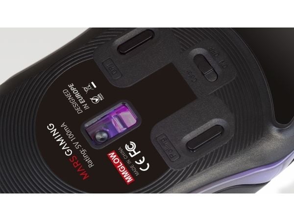 Mars Gaming MMGLOW, Oikeakätinen, USB A-tyyppi, 12800 DPI, Musta