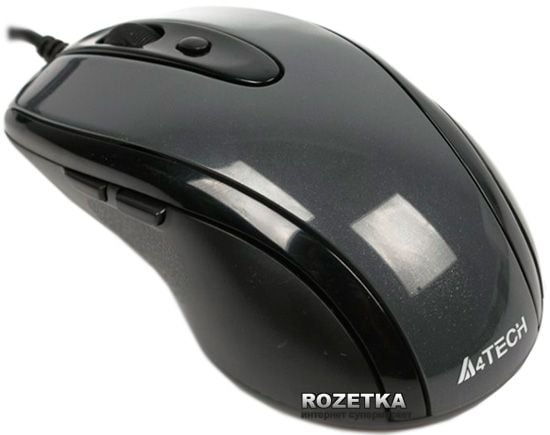 A4Tech V-Track N-708X - Mus - høyre- og venstrehåndet - optisk - 6 knapper - kablet - USB - grå
