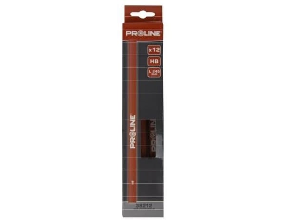 Pro-Line snekkerblyant myk rød HB 245 mm 12 stk - 38212