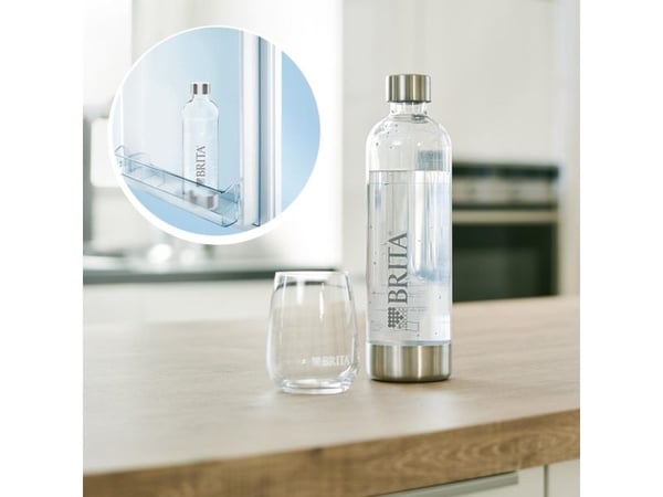 Brita SodaONE hiilihapotuslaite + 1 L pullo + CO2-sylinteri, valkoinen