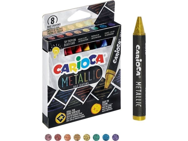 Vaškinės kreidelės CARIOCA Metallic, 8 vnt.
