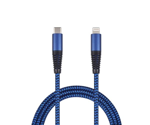 2GO 797196, 1 m, Lightning, USB C, Hankjønn, Hankjønn, Blå
