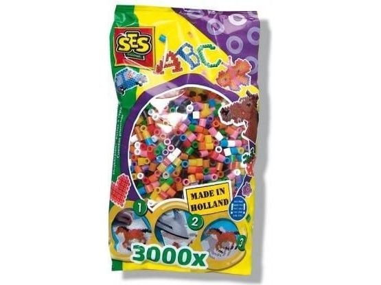 SES Creative Beedz Children''s packet of 3000 Mix Basic Iron-on Beads, Pärlor till pärlplattor, 3000 styck, Multifärg, Pojke/flicka, 5 År, 12 År
