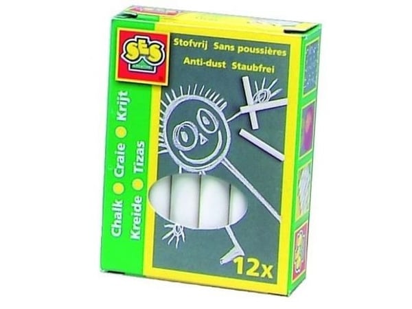 SES Creative Set of Children''s Chalk white, 12 styck, Vit, 1 färger