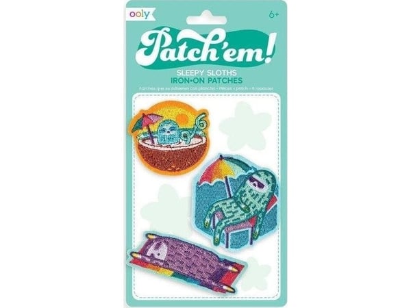 Fargerike Patch Em Iron-on Balloons - Sovende dovendyr Fargerike Patch Em Iron-on Balloons - Sovende dovendyr