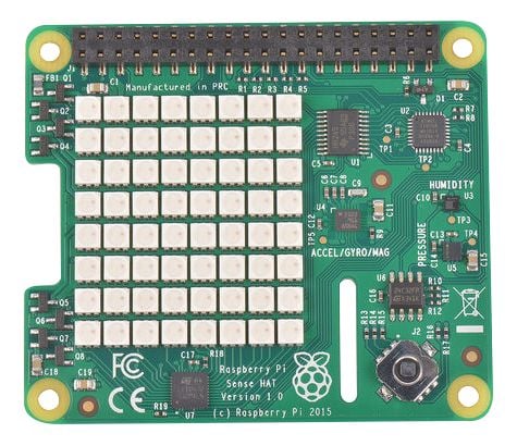 Raspberry Sence HAT, Sensorboard med LED Matrix Raspberry Pi® Sense Hat Expansion Board