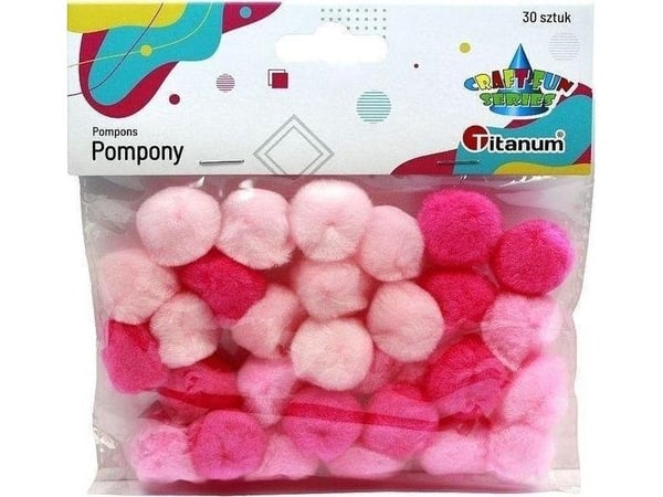 Titanium Pompoms akryl 25mm rosa 30stk