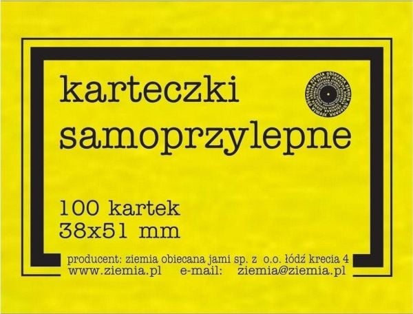 Ziemia Obiecana selvlåsende notelapper fluo 38x51 mm 100K gul