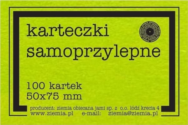 Ziemia Obiecana selvklebende fluo lapper 50x75 mm 100K grønn
