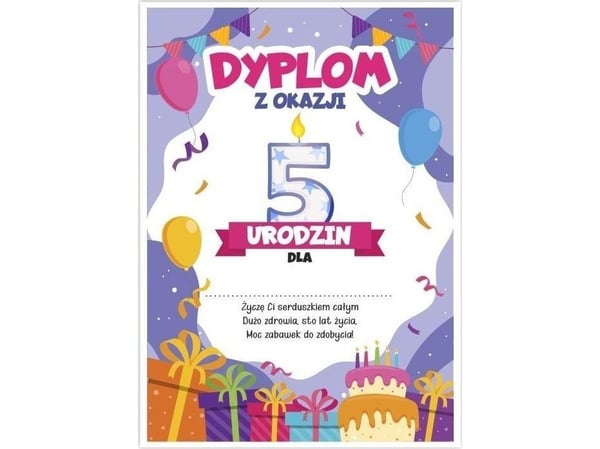LearnHow diplom A5 bursdag - 5-årsdag 5 stk