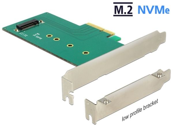 Delock PCI Express x4-kort > 1 x intern NVMe M.2 - Lagringskontroll - M.2-kort - lavprofil - PCIe 3.0 x4