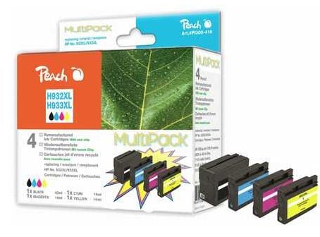 Peach Multi Pack - 4-pack - svart, gul, cyan, magenta - kompatibel - gjenfabrikert - blekkpatron (alternativ for: HP 932XL, HP 933XL, HP CN053AE, H...
