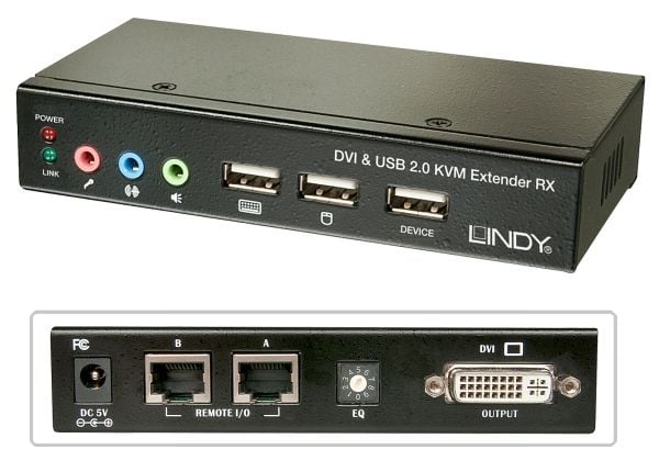 Lindy 39377, 1600 x 1200 piksler, Ethernet/bredbåndsforbindelse, Svart