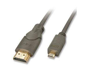 Lindy 41350, 0,5 m, HDMI-tyyppi A (vakio), HDMI-tyyppi D (mikro), 3D, 10,2 Gbit/s, musta