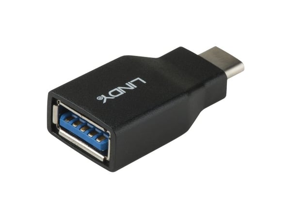 Lindy 41899, USB 3.1-C, USB 3.1-A, Svart