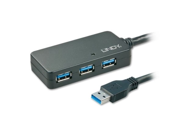 Lindy 43159, USB 3.2 Gen 1 (3.1 Gen 1) Type-A, USB 3.2 Gen 1 (3.1 Gen 1) Type-A, 5000 Mbit/s, Musta, Muovi, Pyöreä kaapeli