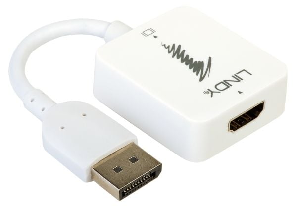 Lindy 38146, HDMI Type A (Standard), DisplayPort, Hunkjønn, Hankjønn, Rett, 3840 x 2160 piksler