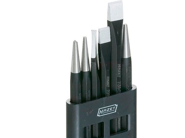 HAZET 750/6, Meiselsett, Flat meisel, Metall, 561 g, Tyskland