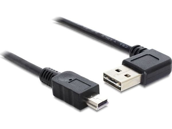 DeLOCK EASY-USB - USB-kaapeli - mini-USB Type B (han) til USB (han) - 3 m - 90° stikforbindelse - lajittelu