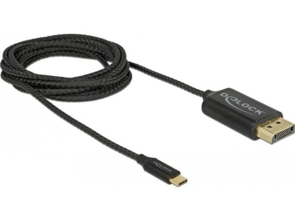 DeLOCK 83710, 2 m, USB Type-C, DisplayPort, Uros, Uros, Suora