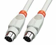 Lindy 8 Pin Mini DIN Cable 2 m, Grå, 2 m, Hankjønn/hankjønn, 8p Mini DIN