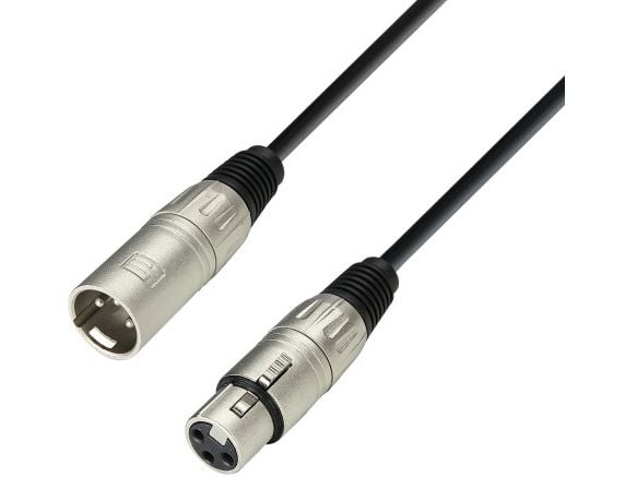 adam hall 3 Star, XLR (3-pin), Hankjønn, XLR (3-pin), Hunkjønn, 6 m, Sort, Sølv