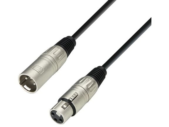 adam hall 3 Star, XLR (3-pin), Hankjønn, XLR (3-pin), Hunkjønn, 10 m, Sort, Sølv