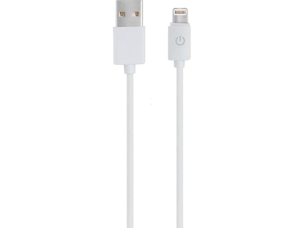 RealPower 255649, 1 m, Lightning, USB A, Hankjønn, Hankjønn, Hvit