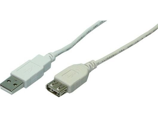 LogiLink USB 2.0 5m, 0,5 m, USB A, USB A, USB 2.0, Hanstik/Hunstik, Grå