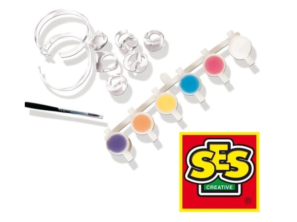 SES Creative Rings and Bracelets, Kit för tillverkning av smycken för barn, 6 År, Multifärg, 1 styck