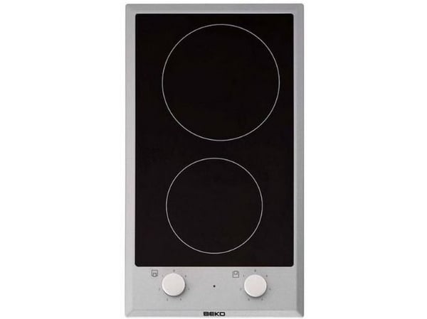 Beko HDCC 32200 X - Keramisk komfyrtopp - 2 plater - Nisje - bredde: 27 cm - dybde: 49 cm - med pynt av rustfritt stål - svart