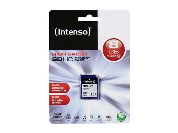 Intenso Class 10 - Flash-minneskort - 8 GB - Class 10 - SDHC