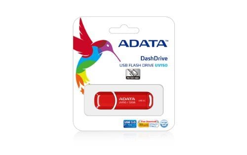 ADATA DashDrive UV150 - USB-muistitikku - 32 GB - USB 3.0 - rød - rød