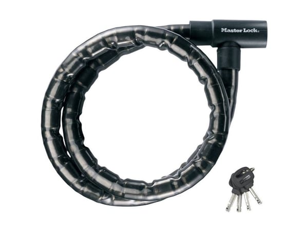 MASTER LOCK 8115EURDPS, Wirelås, Svart, Stål, Vinyl, Vinyl, Stål, nyckel