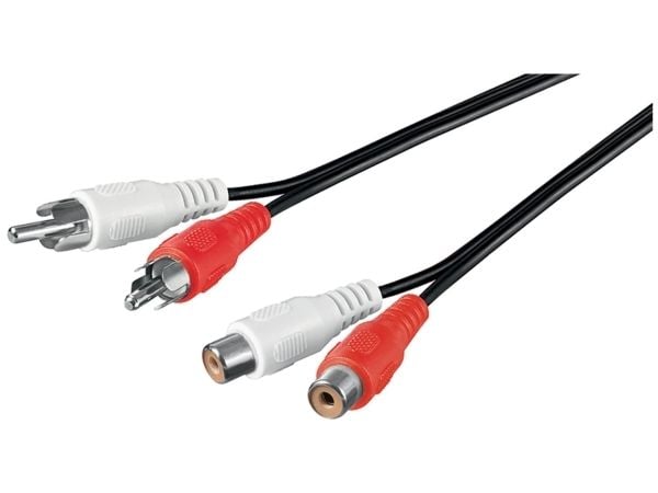Goobay 50025, 2 x RCA, Hankjønn, 2 x RCA, Hunkjønn, 1,5 m, Sort