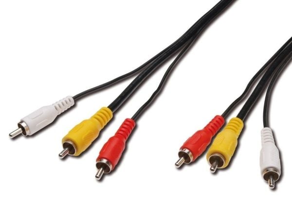 Goobay AVK 354-500 5.0m, 5 m, 3 x RCA, 3 x RCA, Hankjønn/hankjønn