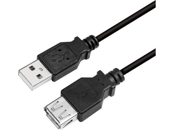 LogiLink CU0011B, 3 m, USB A, USB A, USB 2.0, 480 Mbit/s, Musta